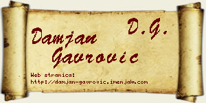 Damjan Gavrović vizit kartica